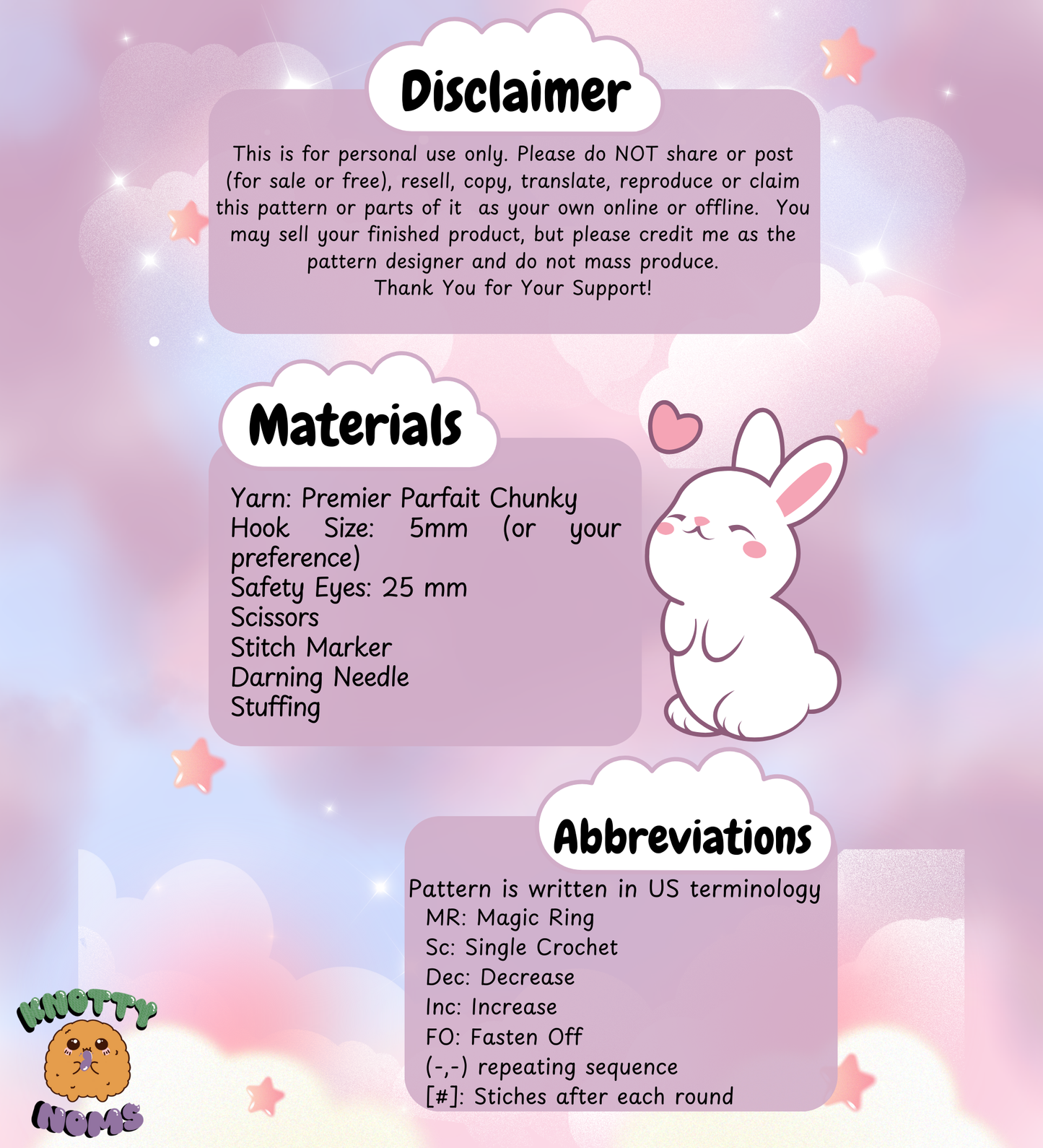 Dreamy Bunny Crochet Pattern {PDF file}