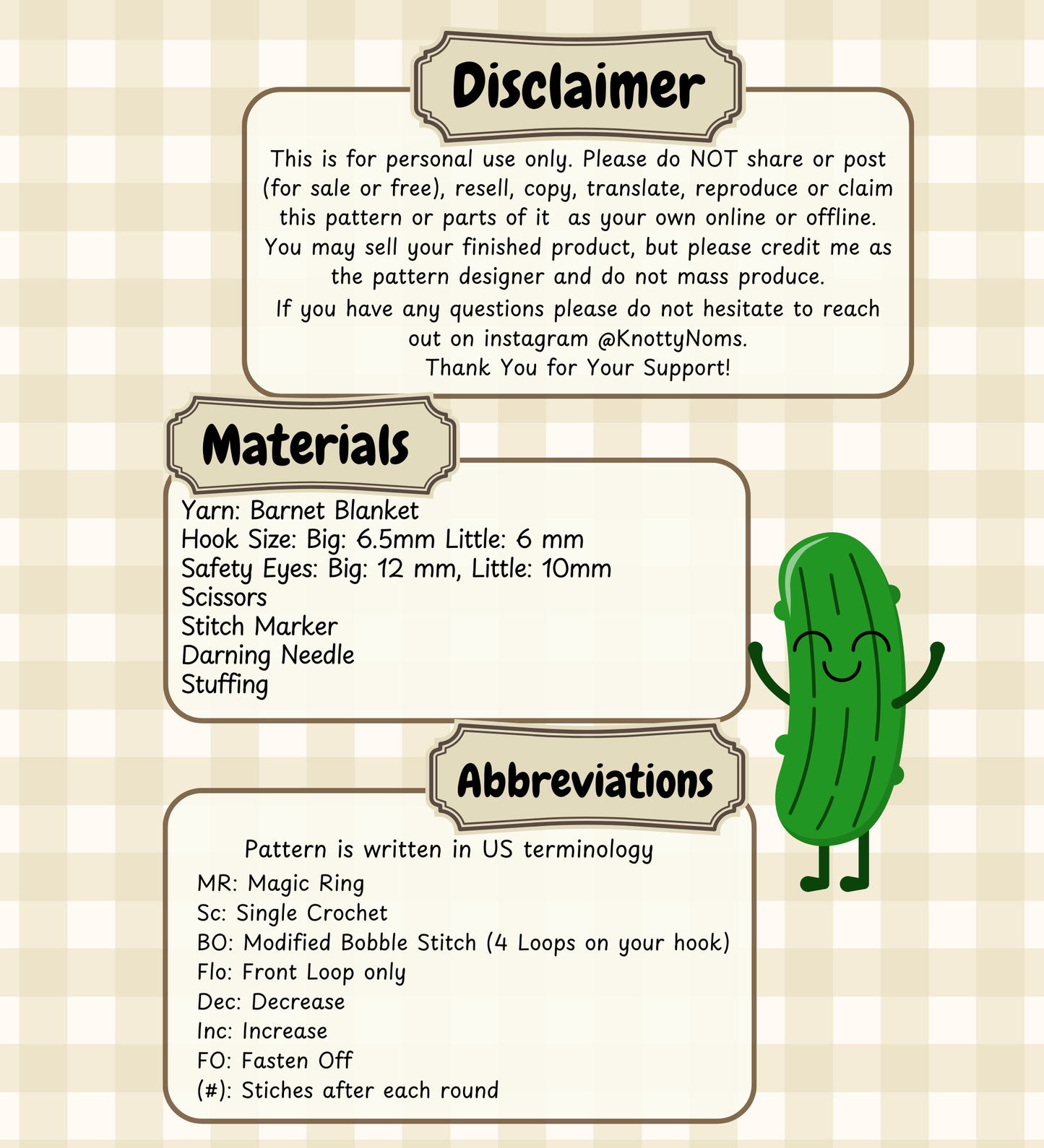 Dill Pickle Crochet Pattern {PDF file}