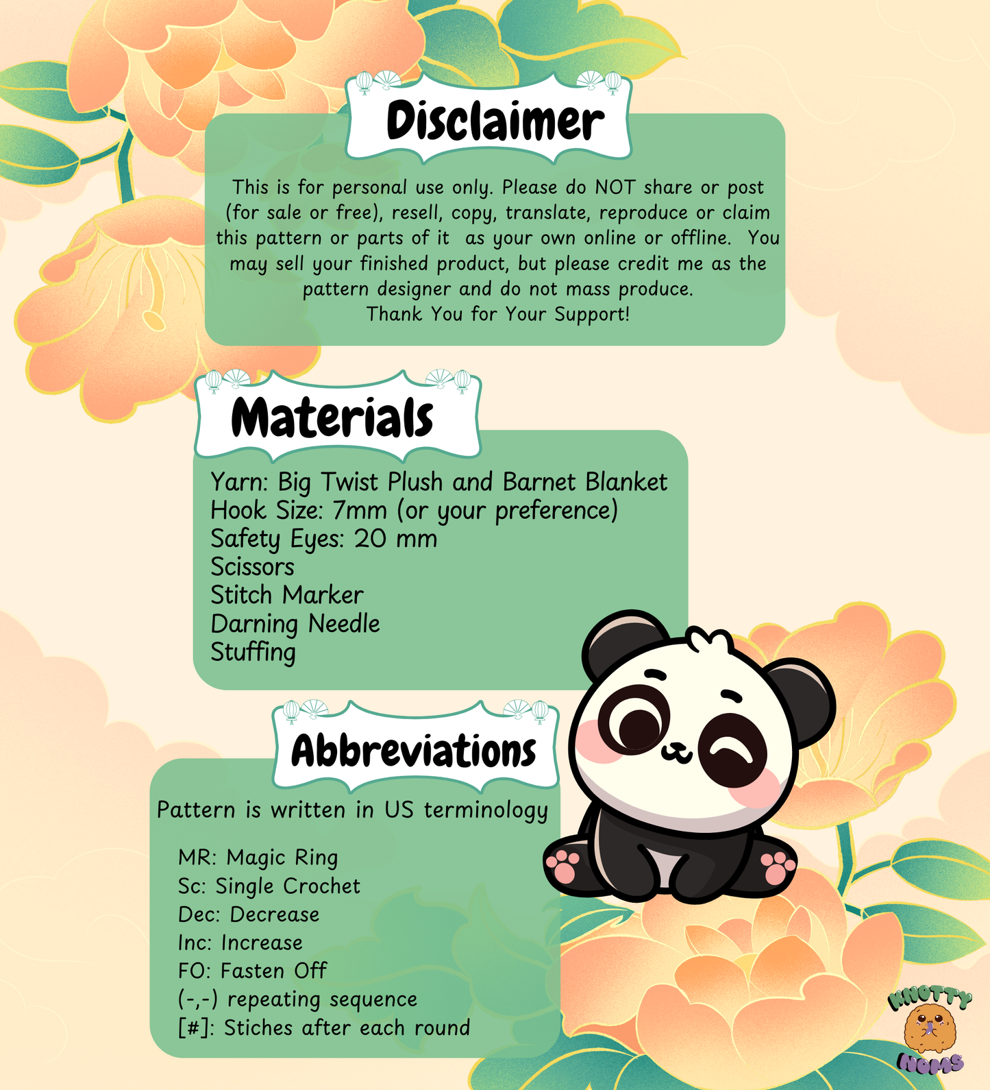 Stella Panda Crochet pattern {PDF file}